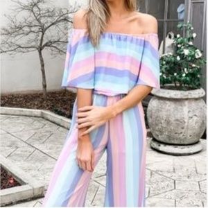 Buddy Love Pastel Striped Josephine Jumpsuit XS